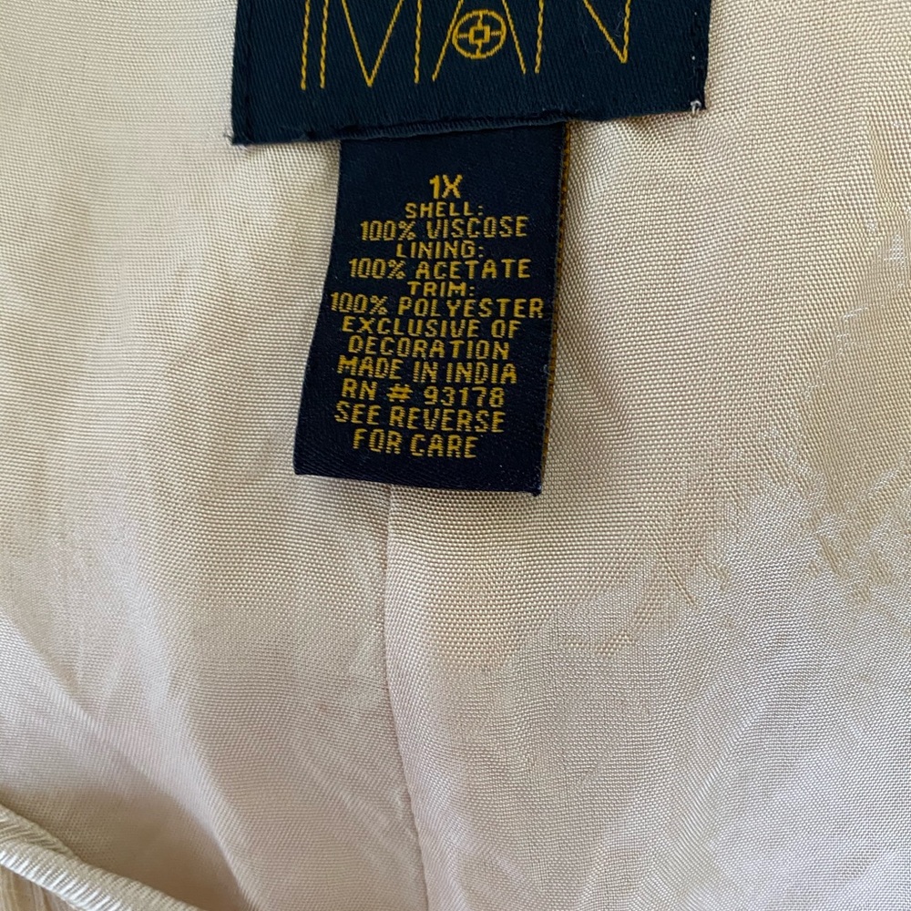 IMAN Beige Golden Vest Jacket  size 1X - Picture 9 of 10